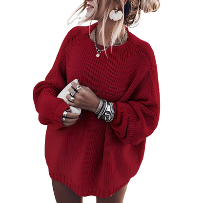 Damen Pullover Weites Grobstrick-Design