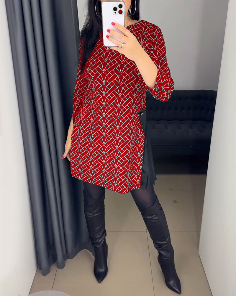 Bequemes Sommerkleid Rundhals Ausschnitt