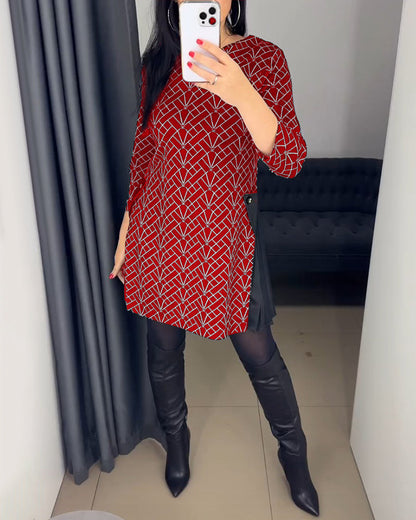 Bequemes Sommerkleid Rundhals Ausschnitt