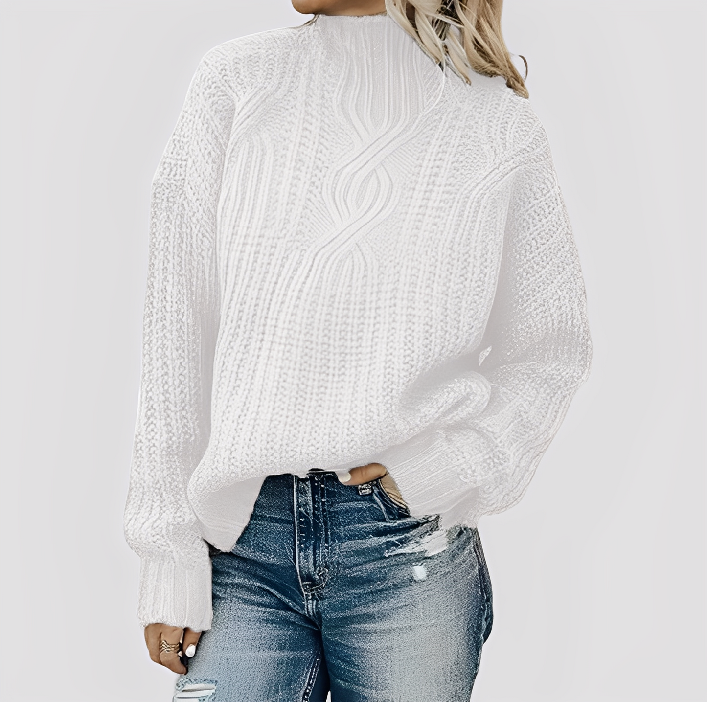 Weiches Damenpullover Elegant Strick Design - IdealeKleiden