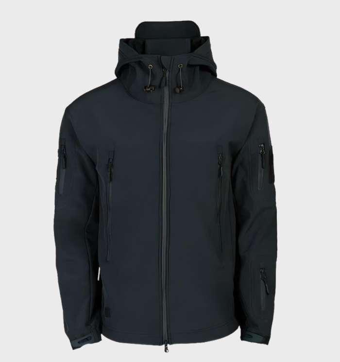 Wasserdichte Herren Winterjacke Schwarz - IdealeKleiden