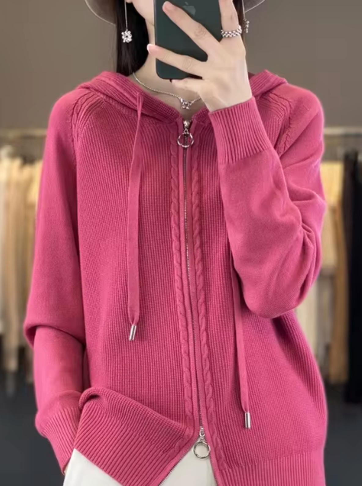 Kuschelige Strickjacke Mit Kapuze