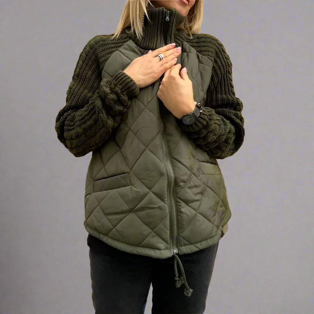 Herbstjacke mit Strickärmeln Damen