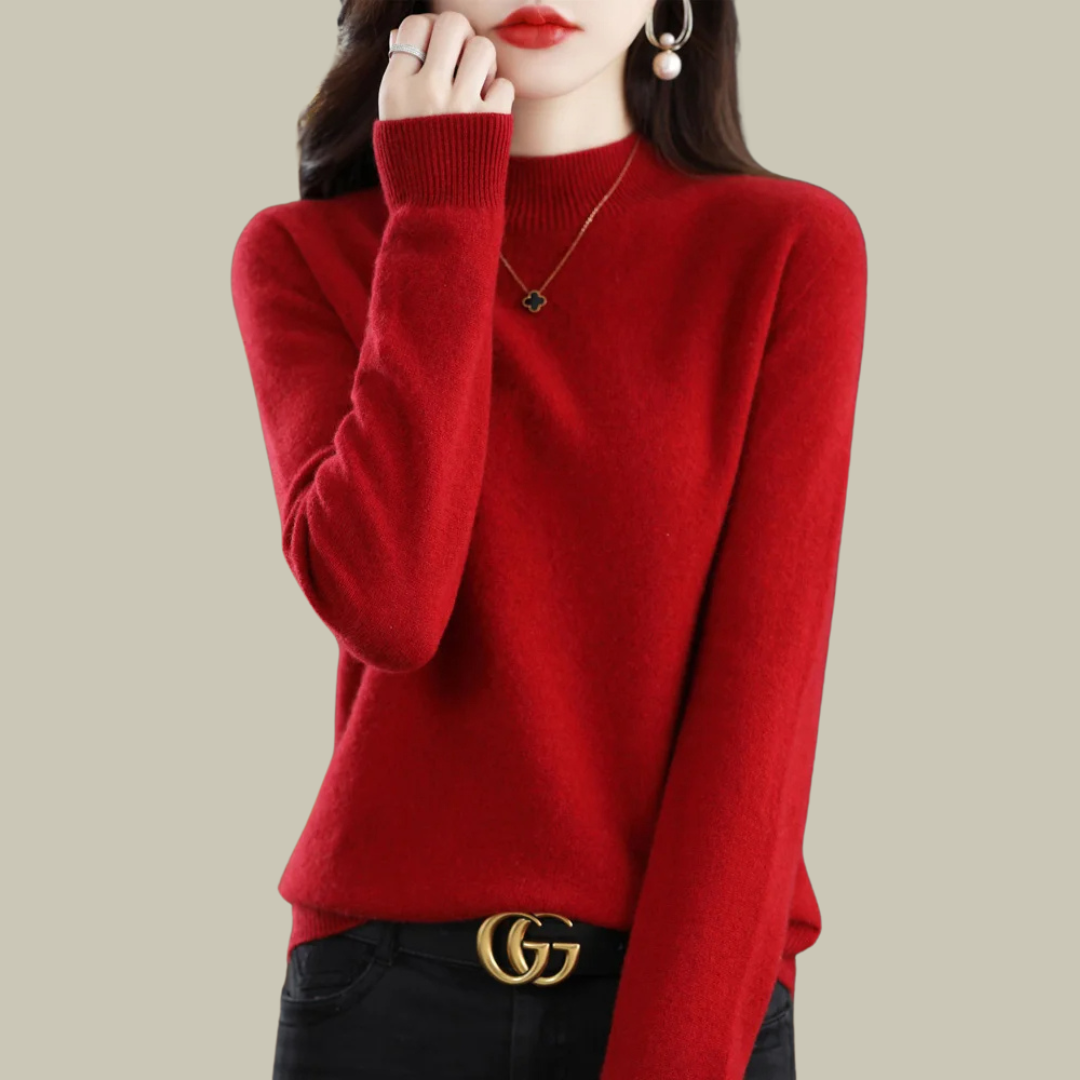 Damen Merinowolle Pullover Warm Winter