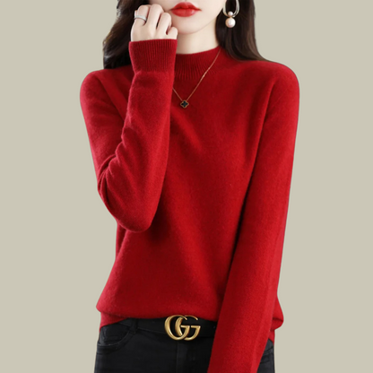 Damen Merinowolle Pullover Warm Winter
