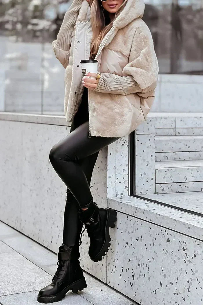 Elegante Damen Winterjacke Fleece Soft Luxus