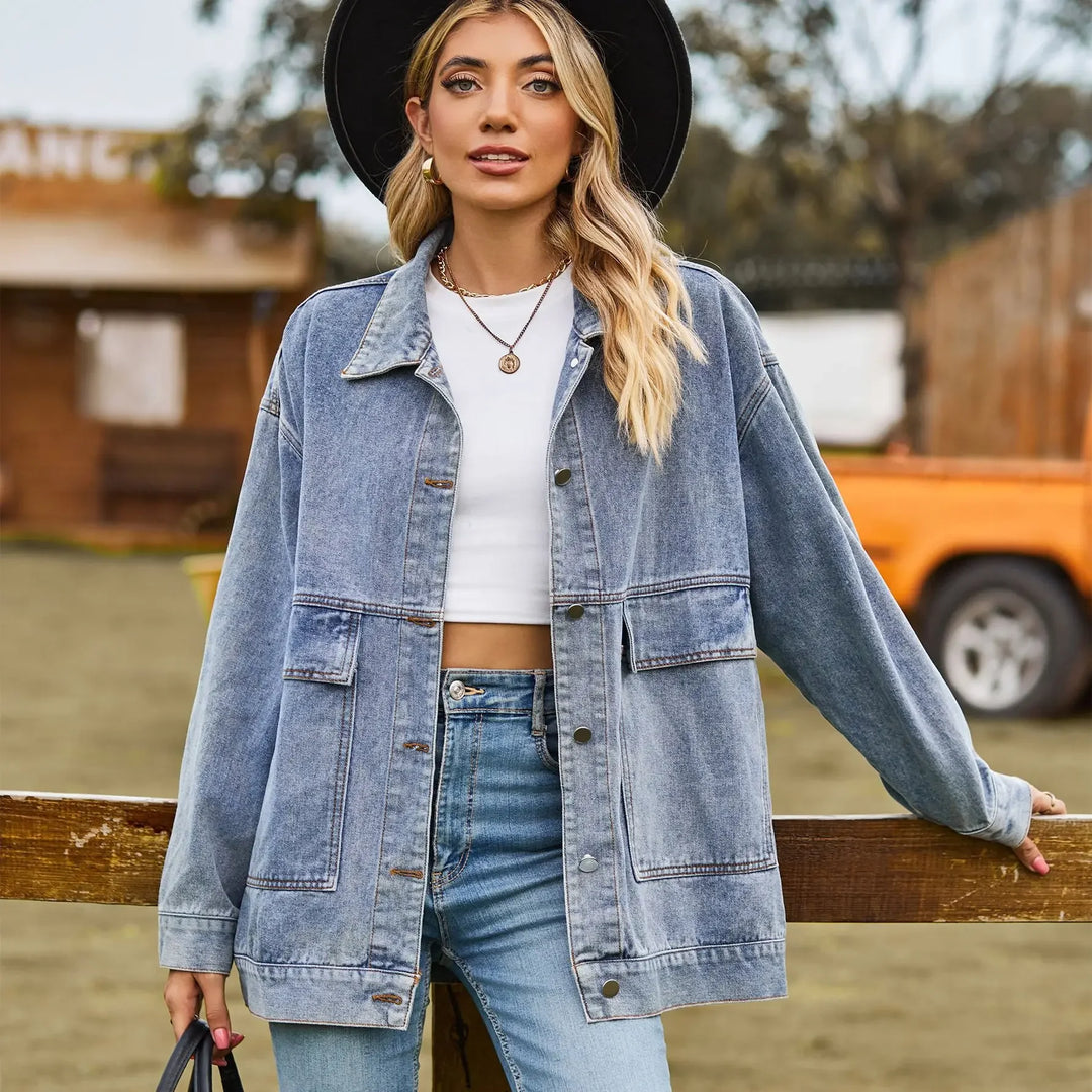 Klassische Damen Denimjacke Vintage Style