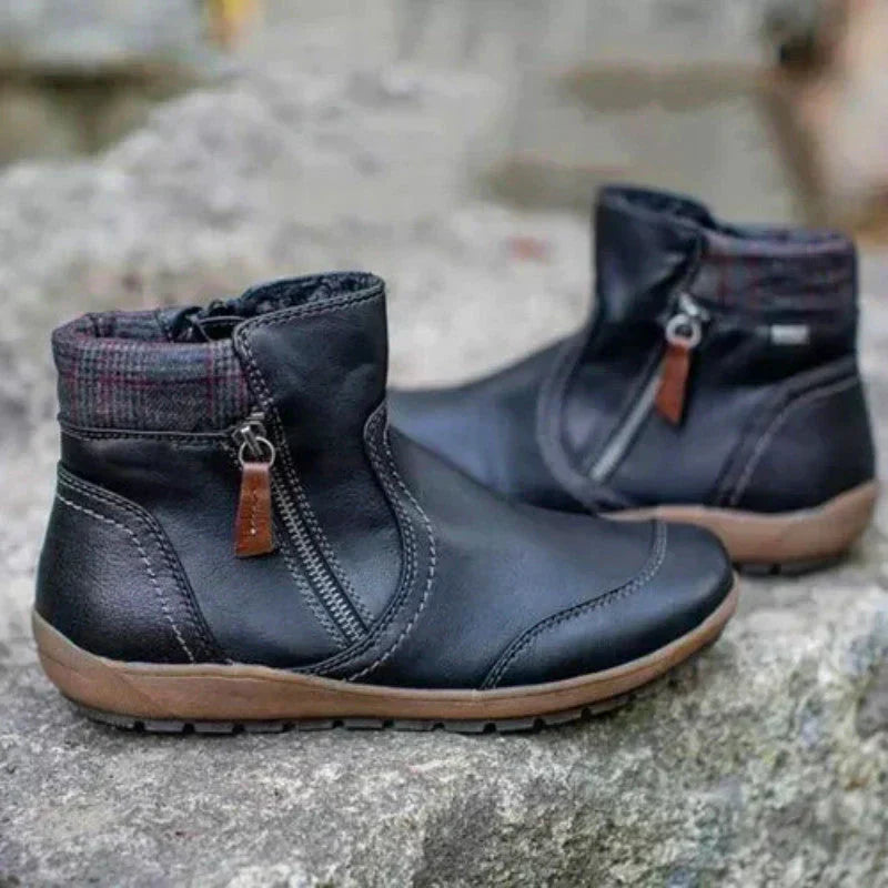 Stylische Stiefel Damen Mid Boots Reißverschluss