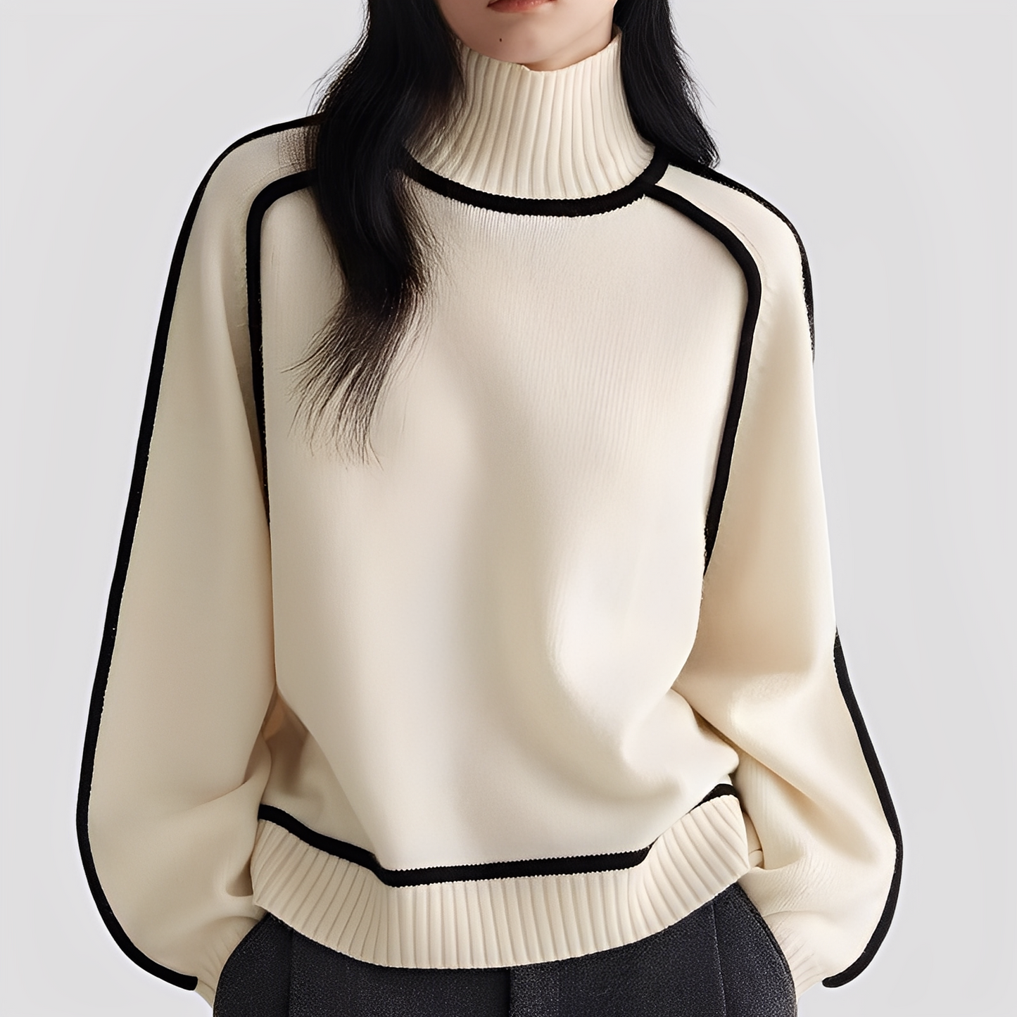 Eleganter Damen Rollkragenpullover Casual Style - IdealeKleiden