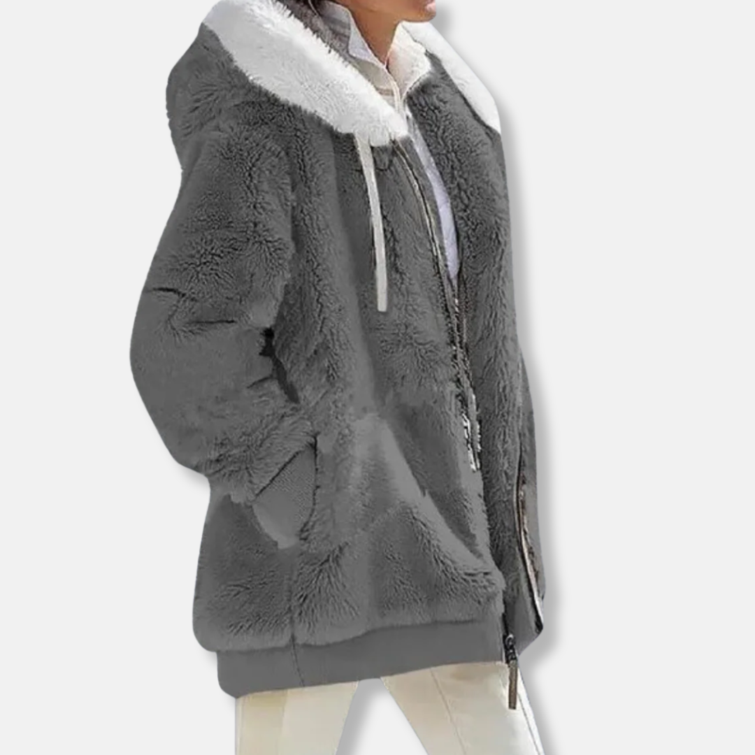 Übergroße Fleecejacke Kapuzenjacke Warm