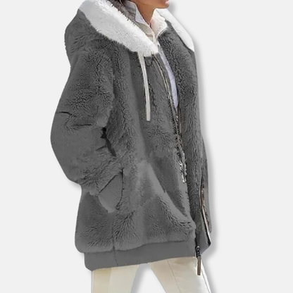 Übergroße Fleecejacke Kapuzenjacke Warm