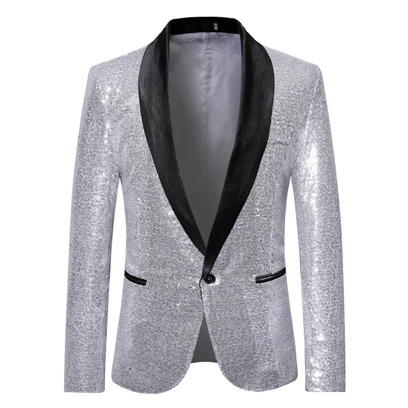 Eleganter Pailletten Blazer Herren Abendgarderobe - IdealeKleiden