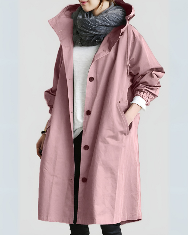 Eleganter Trenchcoat Damen Kapuze