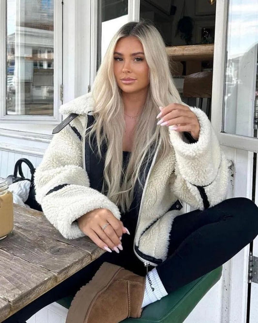 Modische Teddyjacke Damen Stilvoll - IdealeKleiden