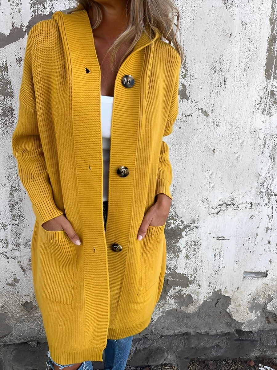 Lange Damen Cardigans mit Kapuze Bequem