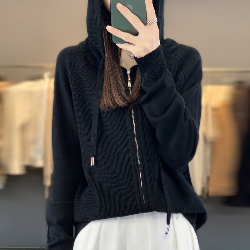 Praktische Reißverschluss Hoodie Damen