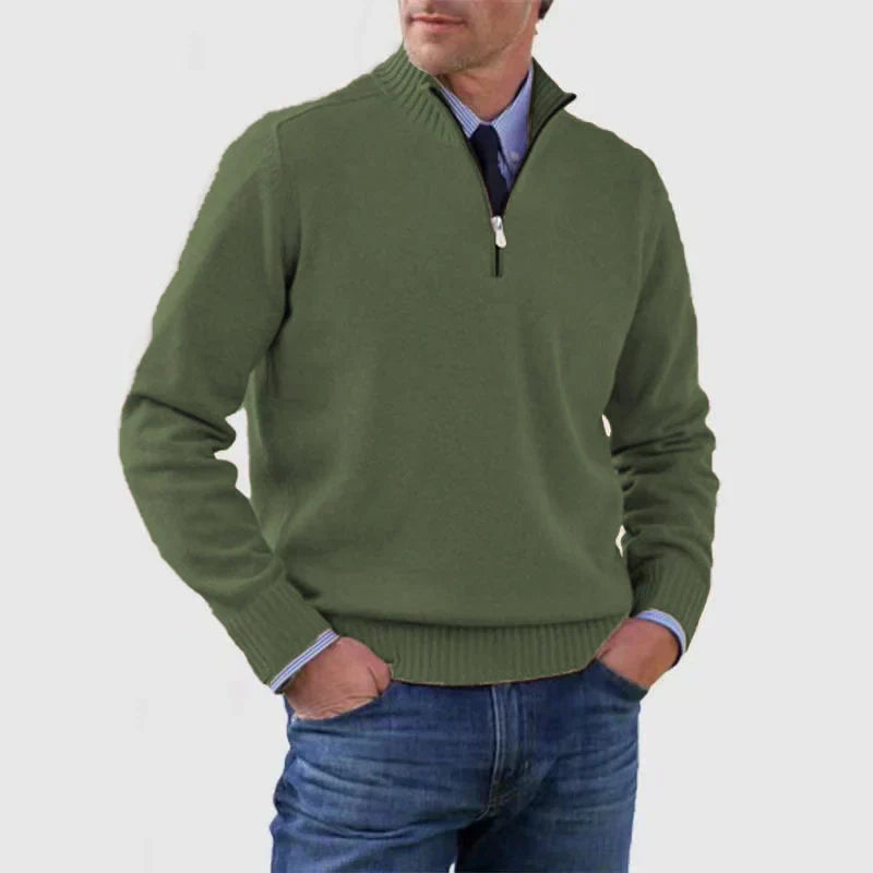 Herren Pullover Halbzipper Bequem Modern