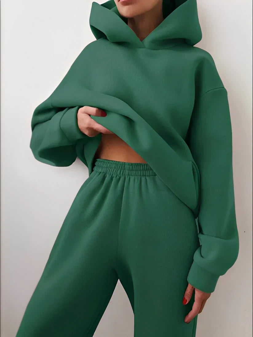 Damen Jogginganzug Kapuze Soft Pastell