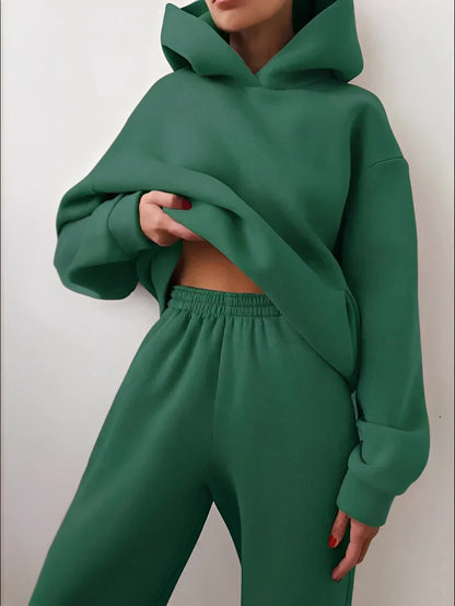 Damen Jogginganzug Kapuze Soft Pastell