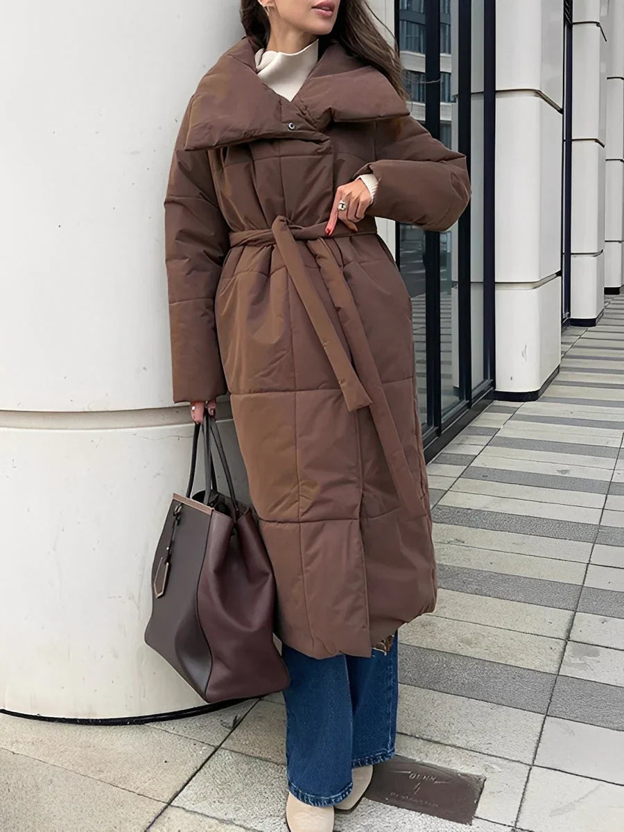 Lange Damen Steppjacke Warm Winter