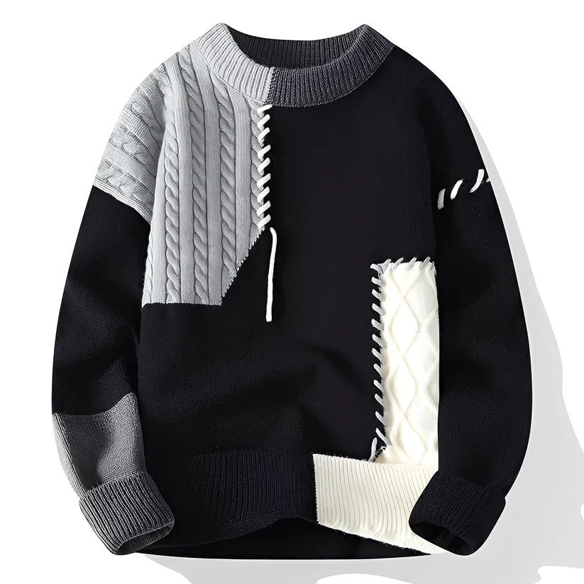 Herren Pullover Patchwork Stylisch Warm