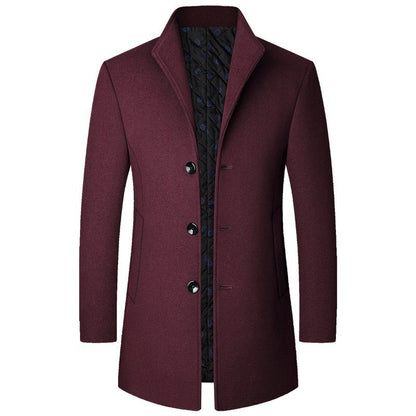 Stylisher Herren Wollmantel Lang Elegant