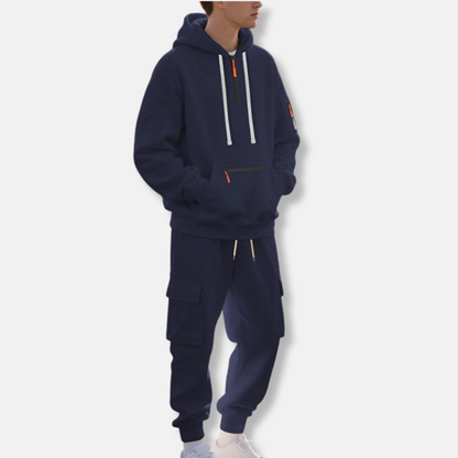 Bequemer Trainingsanzug Kapuzenpullover Cargo-Hose