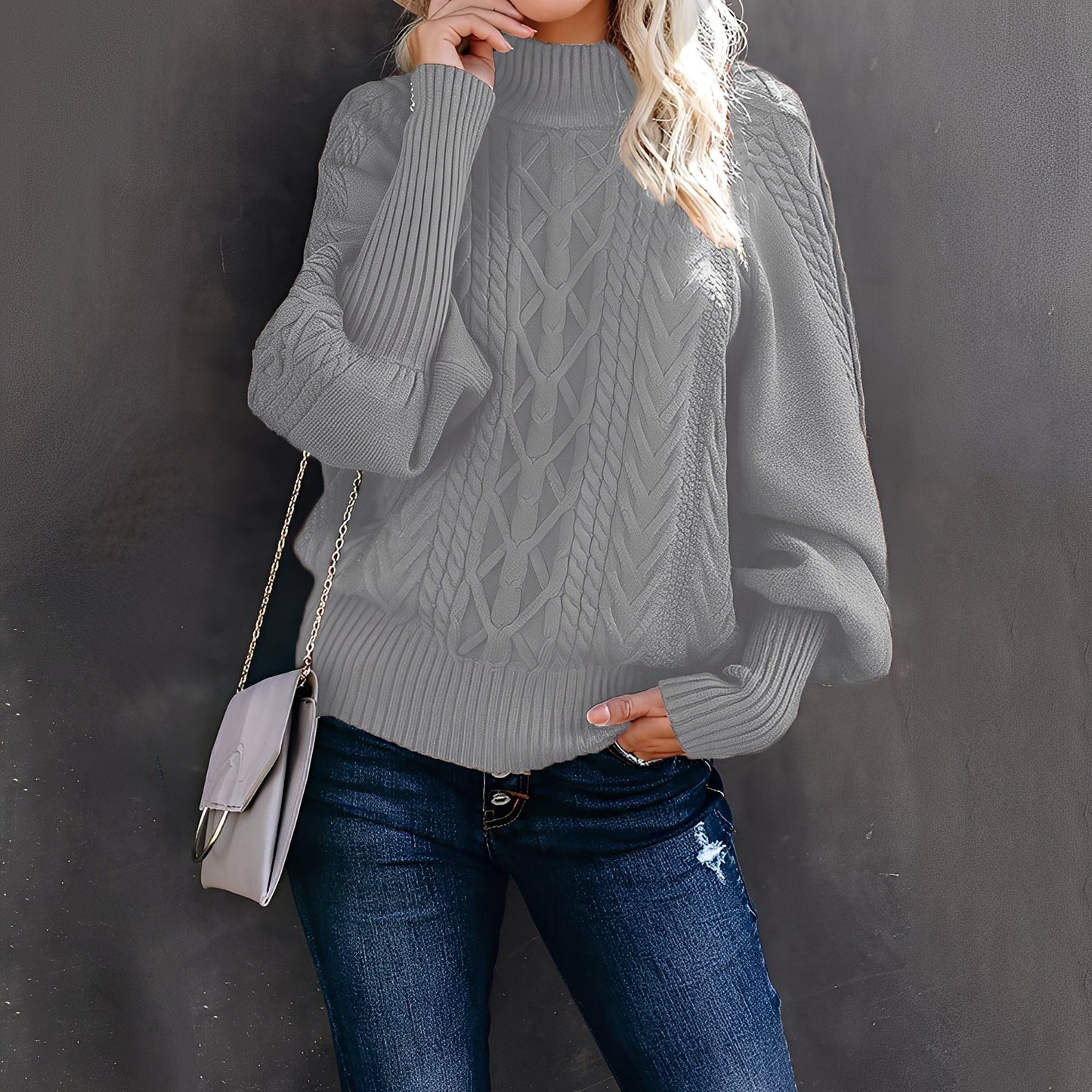 Eleganter Damen Rollkragenpullover Modern Lässig