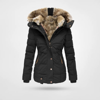 Damen Winterjacke Lang Warm mit Kapuze