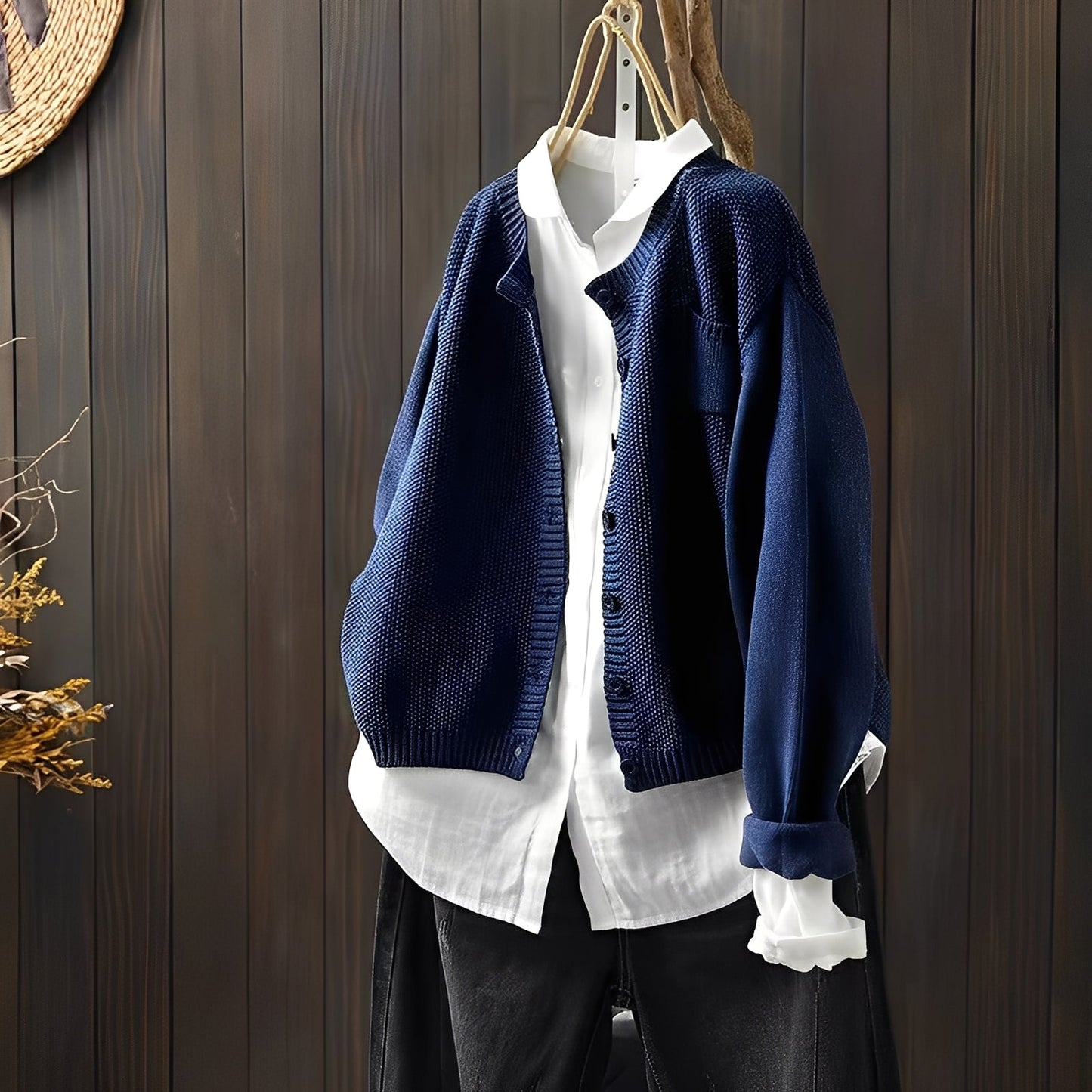 Elegante Strickjacke Damen Klassisch Geschnürt