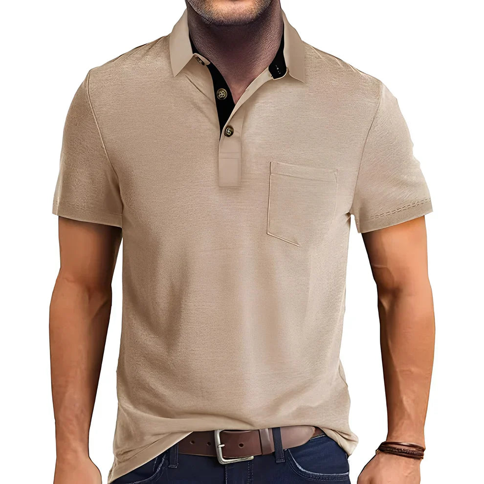 Retro Herren Polohemd Kurzarm Casual - IdealeKleiden
