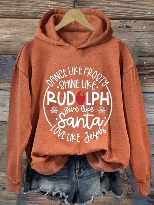 Weihnachts-Hoodie Frau Festlich Rot