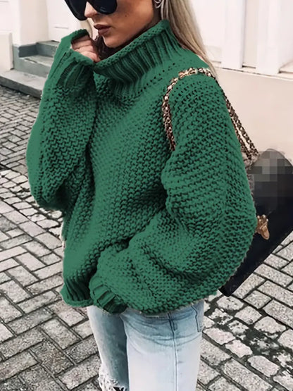 Stilvoller Einfarbiger Pullover Rollkragen