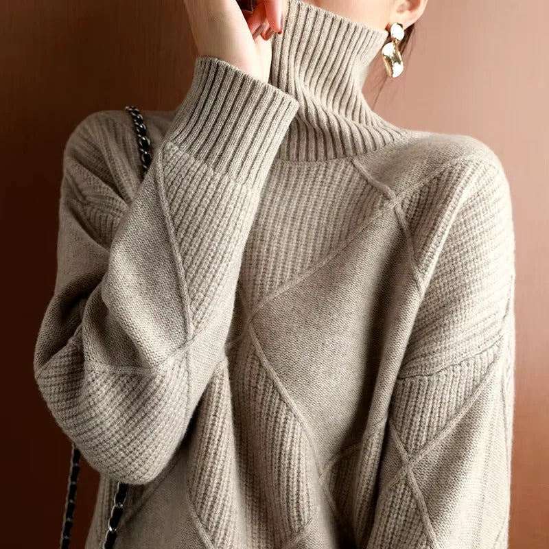 Weicher Cashmere Pullover Rollkragen Damenschal