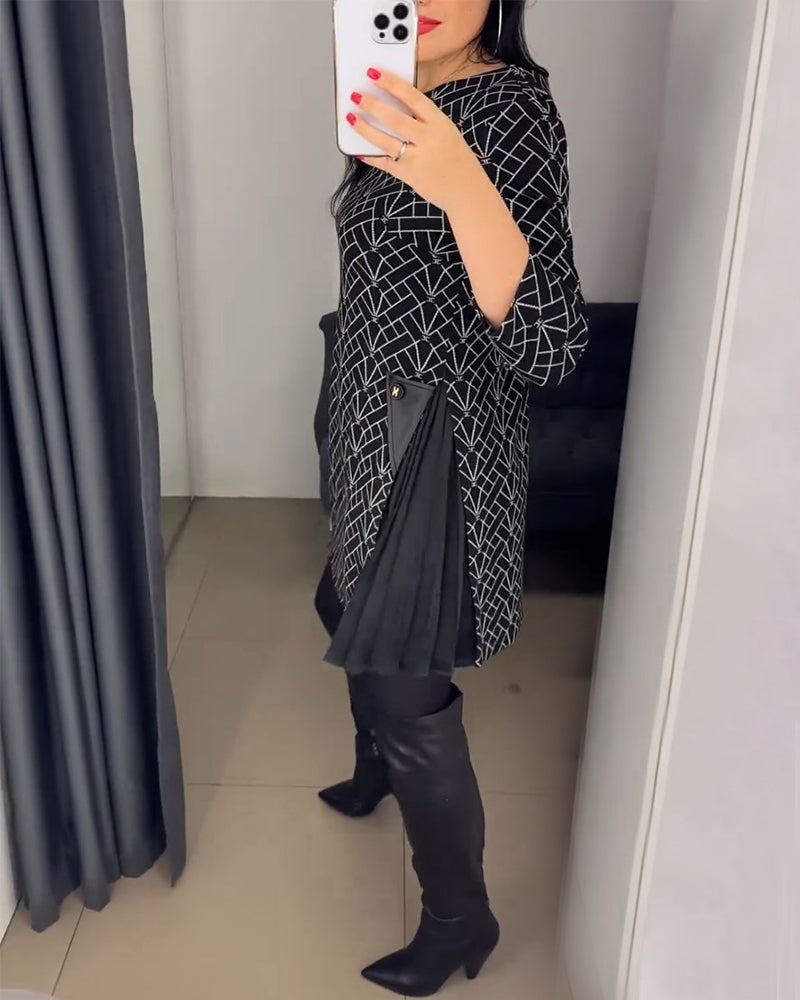 Bequemes Sommerkleid Rundhals Ausschnitt - IdealeKleiden