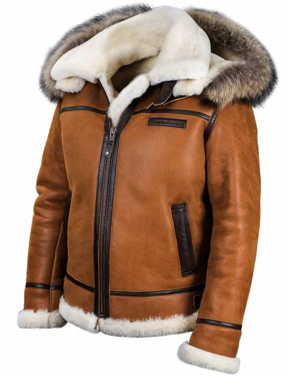 Schafsfell Parka Warm Fellkapuze - IdealeKleiden