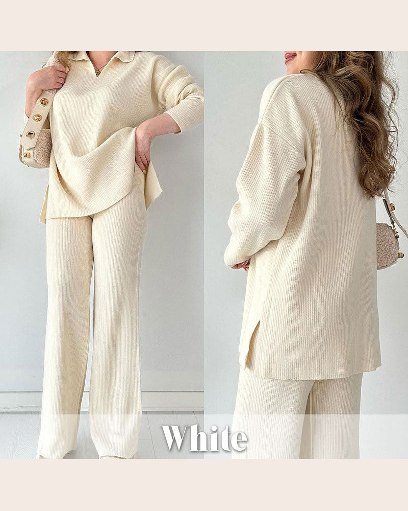 Einfaches Kleid Strick Optik