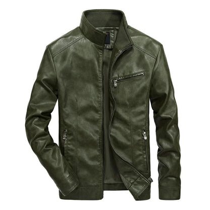 Herren Lederjacke Reißverschluss Frühjahr Modell