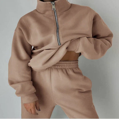 Damen Sportanzug mit Reißverschluss, Sweatshirt und Hose