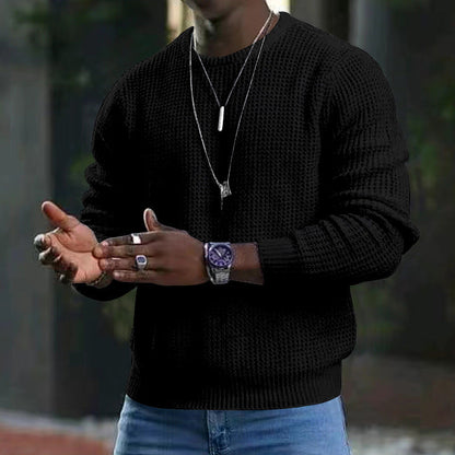 Herren Pullover Langarm Rundhals Großes Design