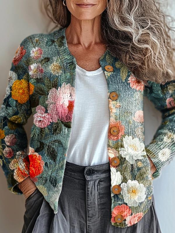 Romantische Blumenjacke Frauen - IdealeKleiden