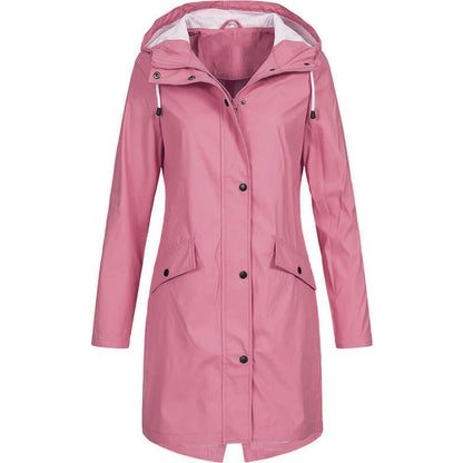 Damen Regenmantel Wasserdicht Kapuzenparka