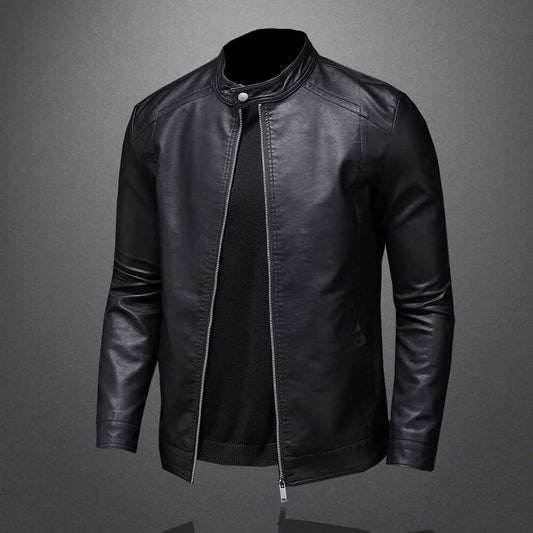Elegante Lederjacke Bikerstyle für Herren - IdealeKleiden