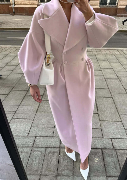 Elegante Damenmantel Lange Ärmel Winterstil
