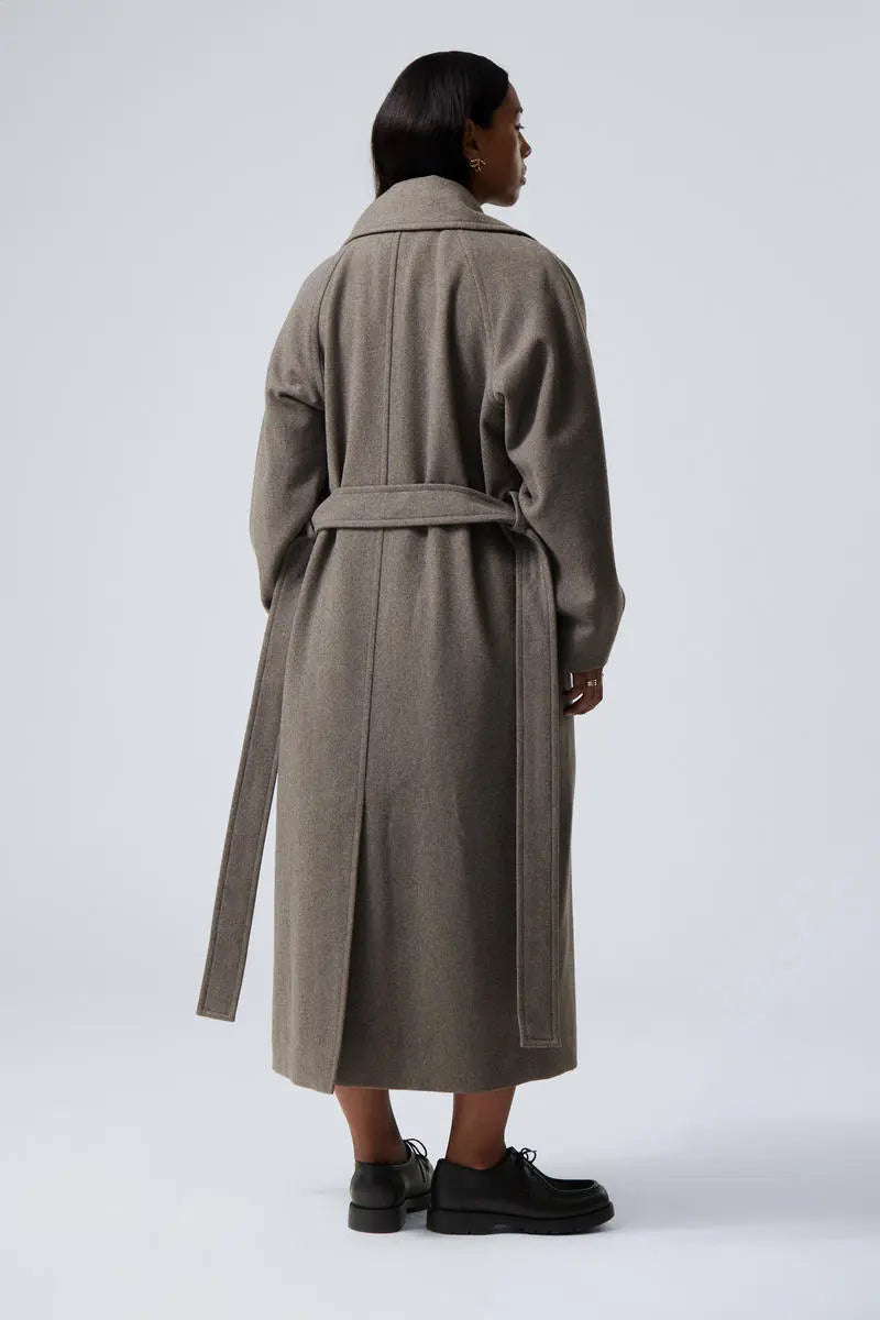 Langer Wollmantel Übergröße Elegantes Design - IdealeKleiden