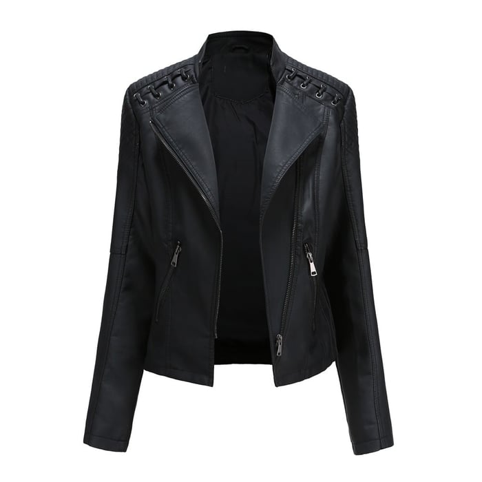 Weiche Lederjacke Lammfell Optik