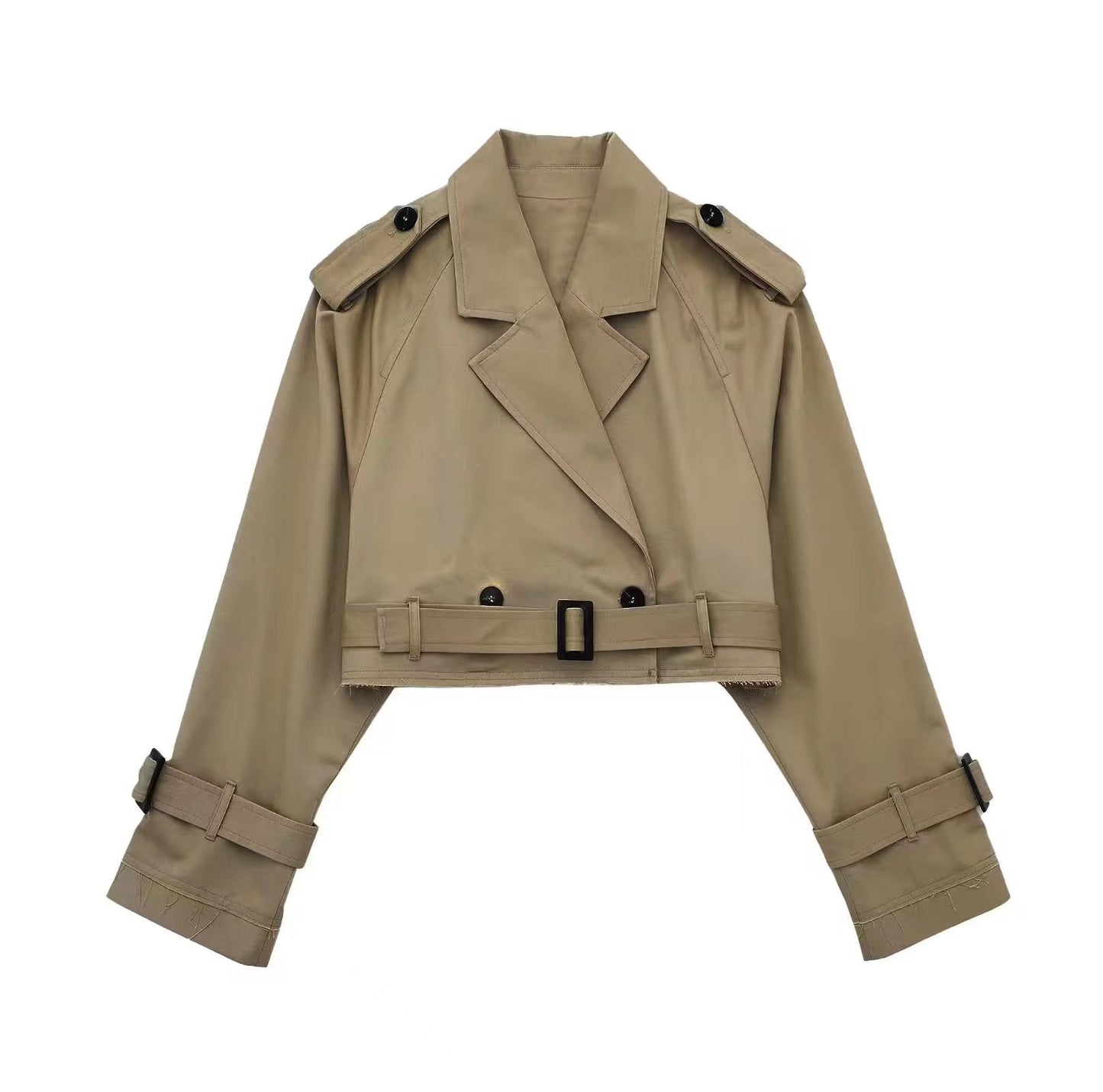 Eleganter Trenchcoat Damen Kurz Modern Gürtel