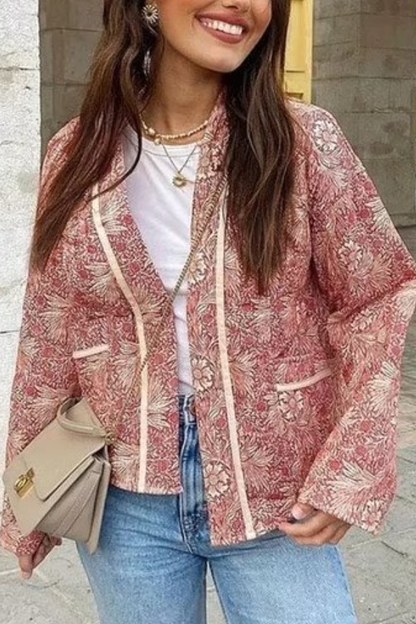 Modische Cardigan Damen Lockere Baumwolljacke V-Ausschnitt