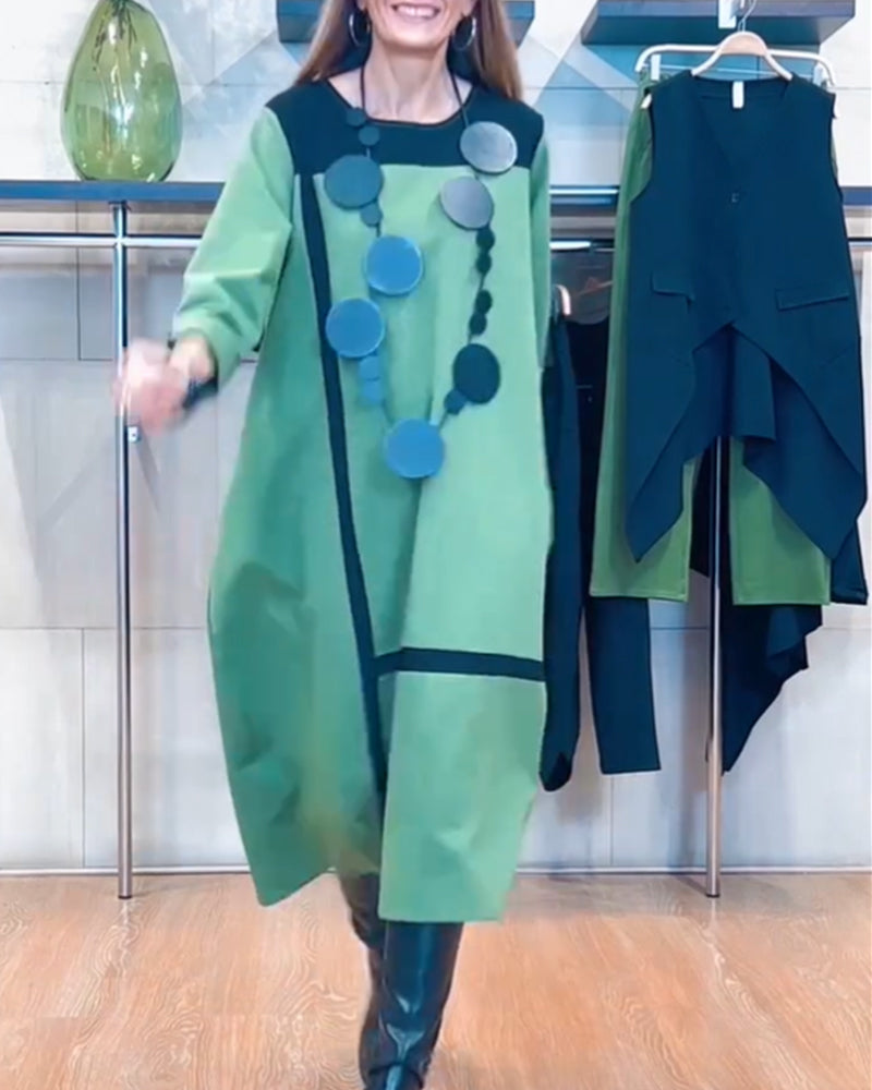 Stilvolles Kleid mit Vertikalstreifen und Chic Design