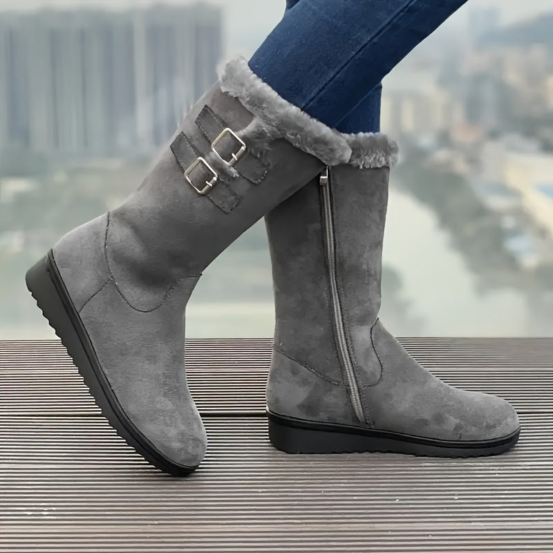 Warme Winterstiefel Samt Optik